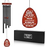 Boiveco Memorial Sympathy Wind Chimes Gifts for Loss of Loved One, Bereavement Gift Ideas Memorial Wind Chime Remembrance Funeral Condolence Gifts in Memory of Loved One Gifts, Black
