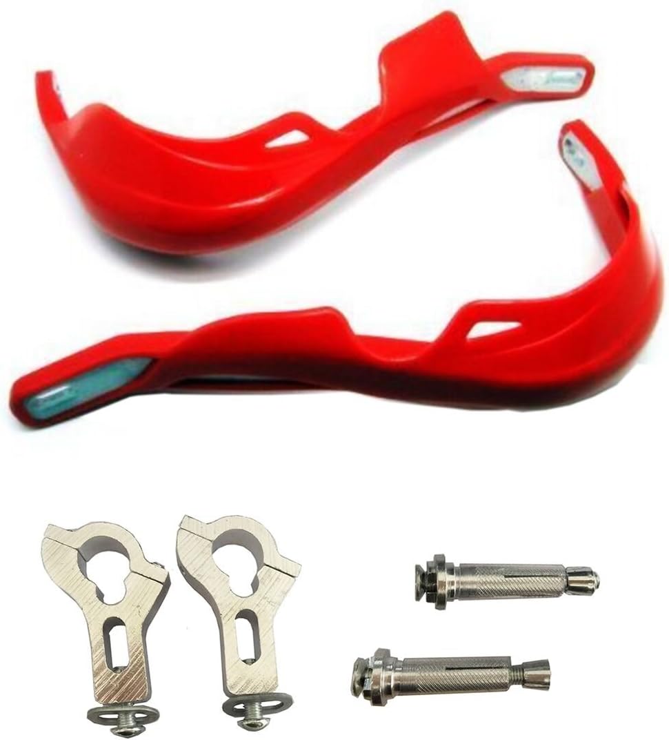TSWNE Dual Sport Dirt Bike ATV MX Motocross Enduro Aluminum Inside Hand Brush Guards for Yamaha Suzuki (Red)