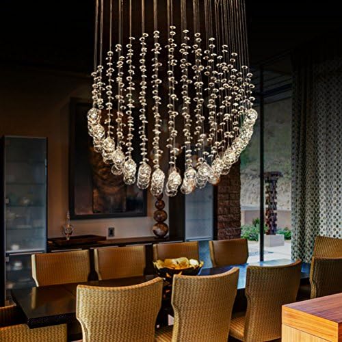 Modern Chandelier Crystal Ball Fixture Pendant Ceiling Lamp L23.6'' X W8.07'' X H8.66'',3 Light Flush Mount For Master Closet