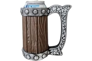 Tavern Stein Can Holder with Stone Inlaid Handle – Medieval Fantasy Tankard Sleeve for 12oz Cans – 3D Printed in Canada
