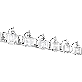 Ralbay Crystal Vanity Lights 6 Light 48" Modern Crystal Bathroom Lights Fixtures Over Long Mirror Stainless Steel Chrome Vani
