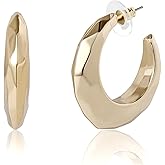 BCBG Gold-Tone Hoop and Drop Earrings for Women, Elegant Valentines Earrings for Women, Modern Jewelry