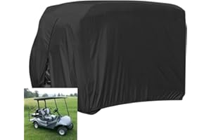 FLYMEI Golf Cart Cover Waterproof, 420D Fabric Universal Fits for Most Brand 2/2+2/4/4+2 Passengers Yamaha, Honda, Club Car, EZGO Golf Cart
