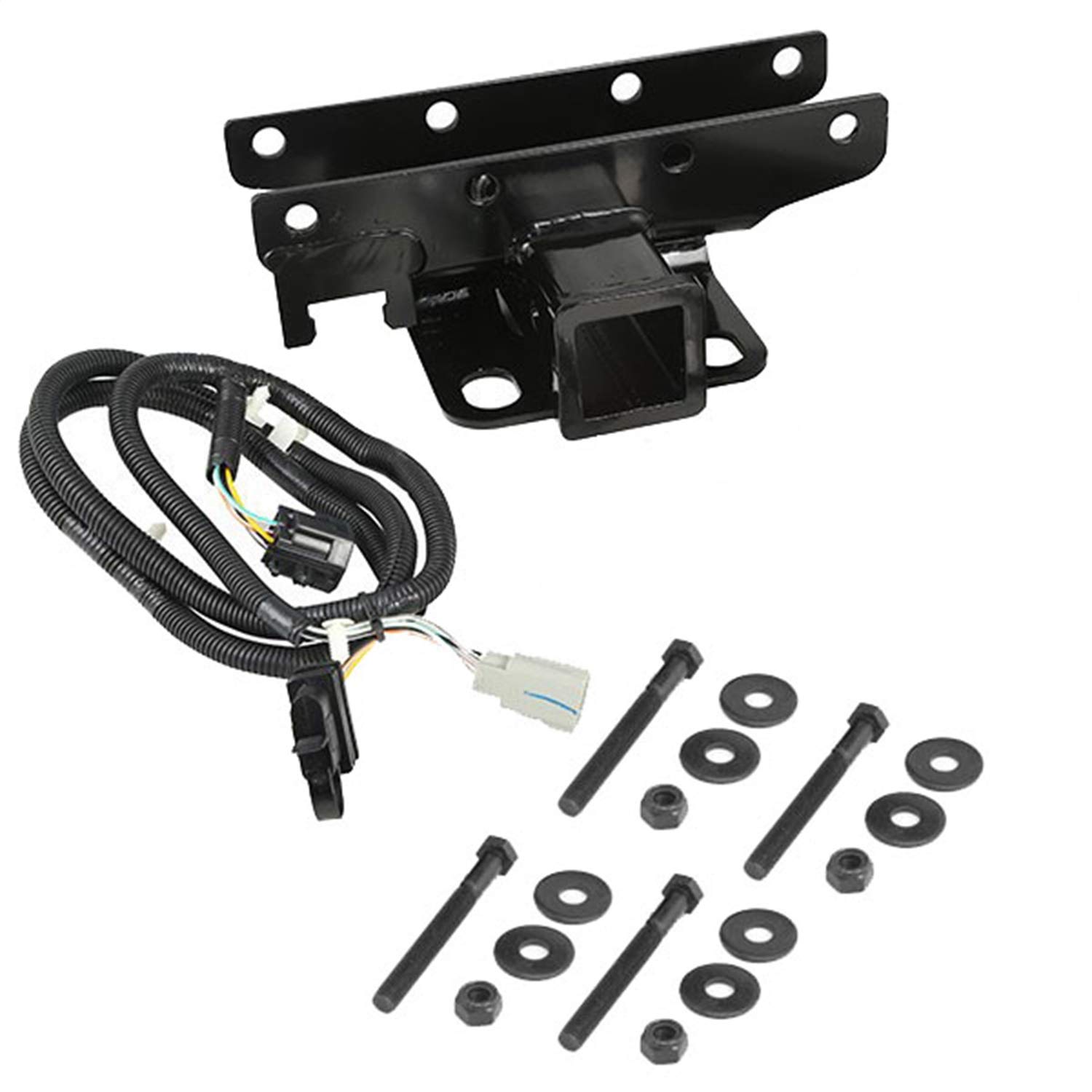 Rugged Ridge 11580.51, Black Receiver Hitch Kit with Wiring Harness for