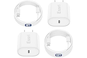 ESSRI Fast Charger for iPhone 14 13 12 Charge Fast Charging, 2Pack 6FT+10FT USB C to L Cable with 20W USB C for i Phone Charger Block, Compatible with iPhone 14 13 12 Pro/14 Plus/13 Pro Max - White