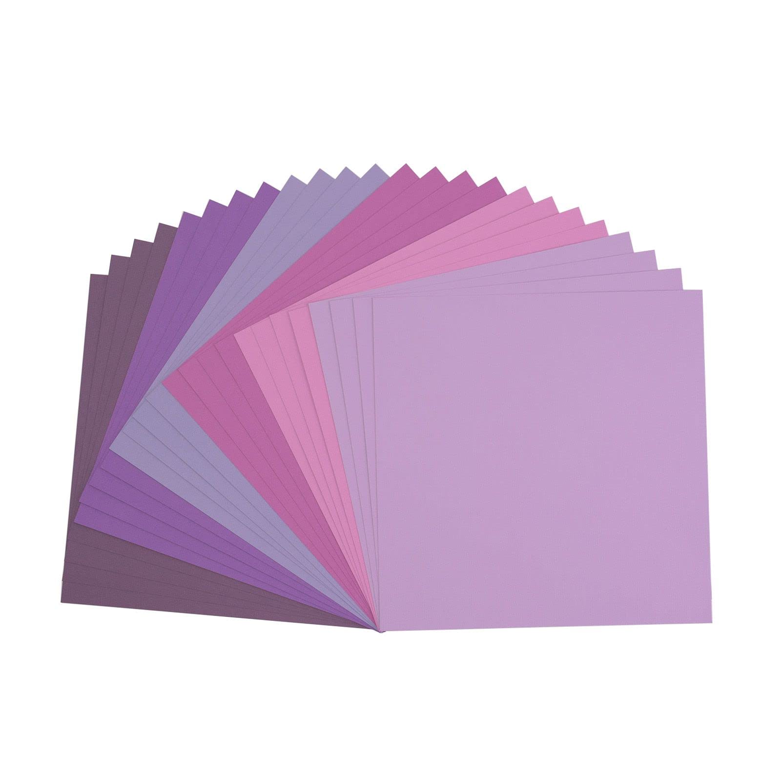 Florence Cardstock Textured - Coloured Card Making Supplies 12 x 12 inch - Purple - 24 Sheets - Coloured Paper for Scrapbooking, Card Making and Other Paper Crafts - 216 gsm