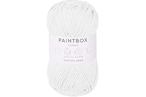 Paintbox Yarns 100% Cotton Aran Yarn 1.76oz (50g), 93 Yards (85m) - Paper White Worsted Wool for Crochet, Knitting - Soft, Lightweight for Sweater, Clothes