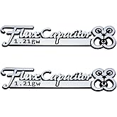 2Pc Flux Capacitor Back to The Future Emblem 3D Badge Nameplate Sticker Replaceement for Universal Car Truck SUV (Silver Black)