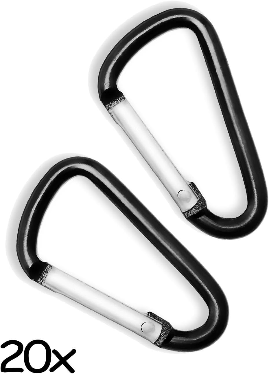 Outdoor Saxx®, 20 x Aluminium Mini Carabiner, Carabiner Hook for Attaching Gear to Backpack Belt, Tent, Canoe, Key Pendant - Image 5