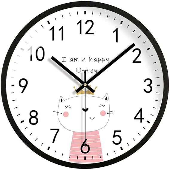 Metallmaterial Ultra-Leise Wanduhr Wohnzimmer Schlafzimmer Home Cartoon