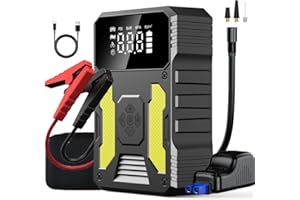 Gehopow 4000A Battery Jump Starter with Air Compressor, Portable Car Jump Starter Battery Pack (All Gas/8.0L Diesel), 12V Boo