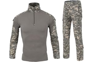 HJLYQXQ Men's Military Tactical Shirt and Pants Airsoft Paintball Hunting Combat Uniform Multicam Army Camo