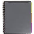 Smead Project Organizer, 24 Pockets, Grey with Assorted Bright Tabs, Tear Resistant Poly, 1/3-Cut Tabs, Letter Size (89206)