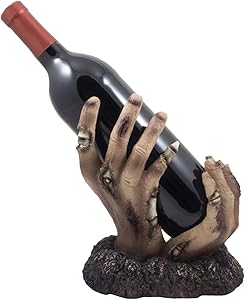 Zombie Rising up From the Grave Wine Bottle Holder Sculpture for Scary Halloween Party Decorations and Spooky Gothic Home Decor Tabletop Wine Racks & Decorative Display Stands As Holiday Gifts for Undead Fans