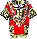 Traditional African Dashiki Cotton Mens Shirt, Tribal Hippie Style Boubou Variety Bright Colors, Unisex