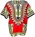vvProud Traditional African Dashiki Cotton Mens Shirt, Tribal Hippie Style Boubou Variety Bright Colors, Unisex