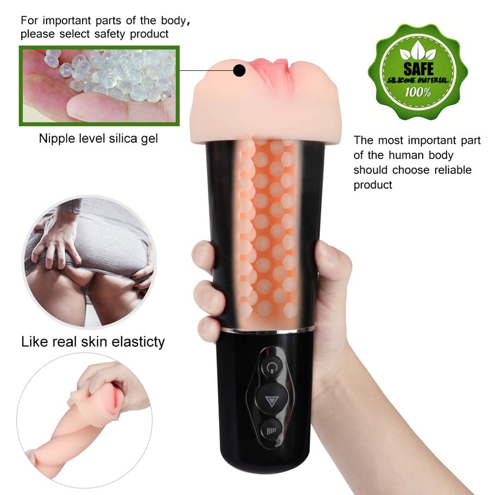 Masajeador para hombre, 5 tipos de succión, 10 tipos de vibración, canal de masaje, largo gato de bolsillo