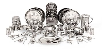 Apricot Stainless Steel Dinner Set Of 61 Pcs