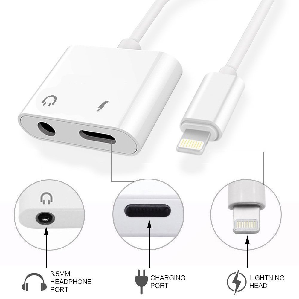 ebasy Lighting to 3.5mm Aux Headphone Jack Audio Adapter and Charger Compatible Phone 7/8 / X / 7 Plus / 8 Plus/XS / XS Max/XR (White) ebasy Lighting to 3.5mm Aux Headphone Jack Audio Adapter and Charger Compatible Phone 7/8 / X / 7 Plus / 8 Plus/XS / XS Max/XR (White)