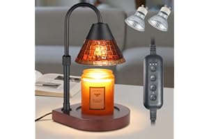 NAWAZA Candle Warmer Lamp with Timer, Dimmable Electric Candle Warmer,Candle Melter for Scented Candles Top-Down Candle Melting,Home Decor Mothers Day Birthday Gifts for Women Mom Grandma(Brown Glass)