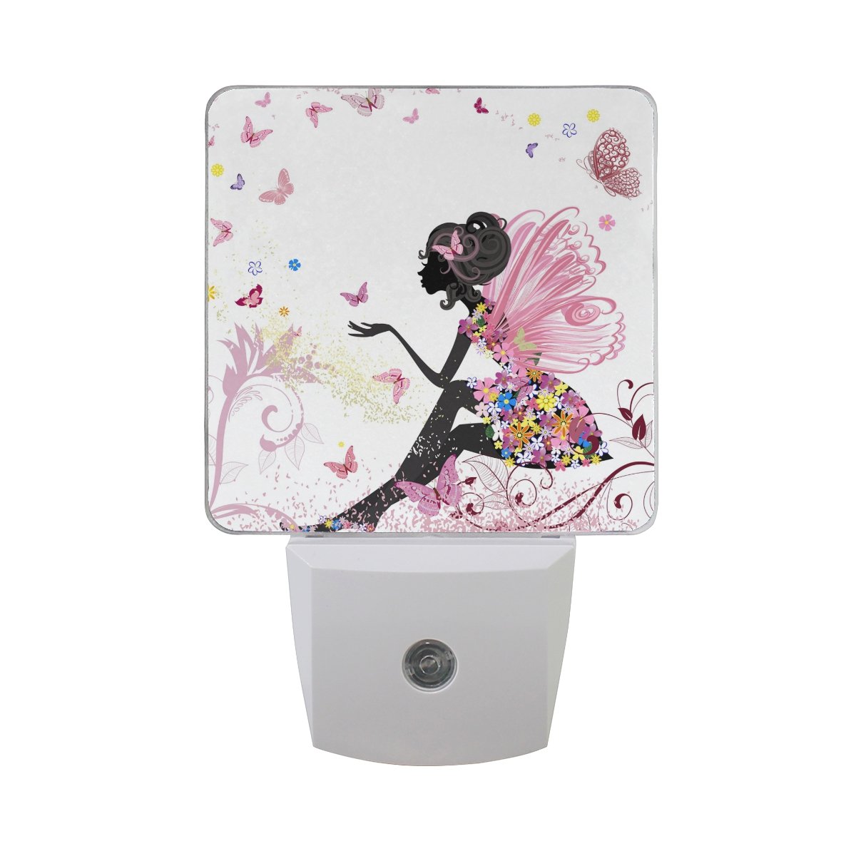 UK Night Light, Forest Fairy Print Lamp Plug in with Light Sensor Automatic Open Close Personalized Indoor for Kids Baby Child Children Adult Room Bedroom Hallway Gift Decoration