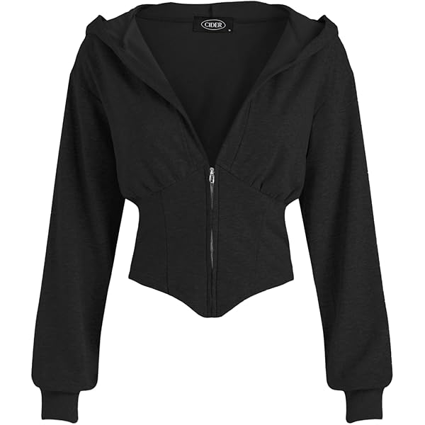 トップス zipup hoodie cropped theredthread bk Amazon.com: CIDER Zip Up Hoodie Women Cropped Sweatshirts Lace