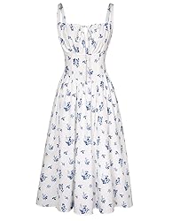 Corset Dress for Women Flowy Floral Garden Party