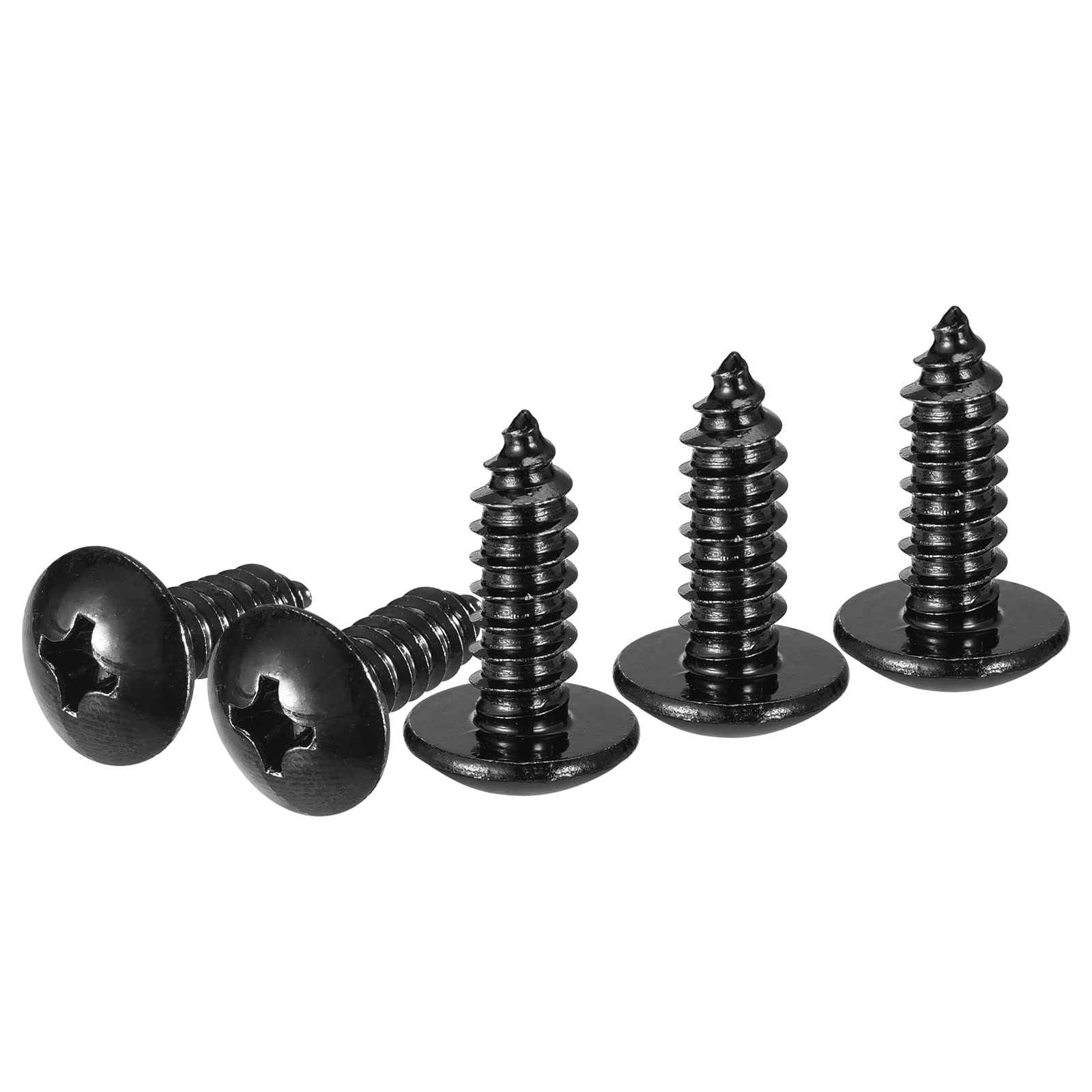 DTGN #14x3/4 Sheet Metal Screws - 25 Pack - for Wood, Furniture - 304 Stainless Steel Phillips Truss Head Self Tapping Tip Wood Screws - Black