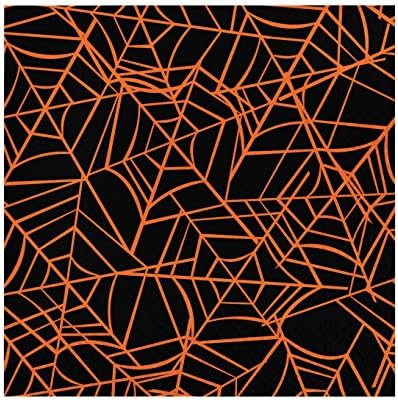 Halloween Napkins Paper - Spider Web Napkin Tableware - (2) 20ct - 6.5" x 6.5" Total 40 Napkins
