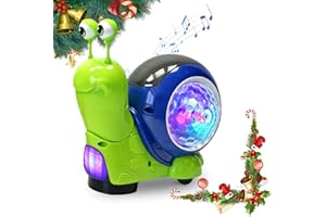 Fiopet Glowing and Music Playing Crawling Snail, 2026 New Auto Moving Interactive Snail Play Dancing Musical (Green)