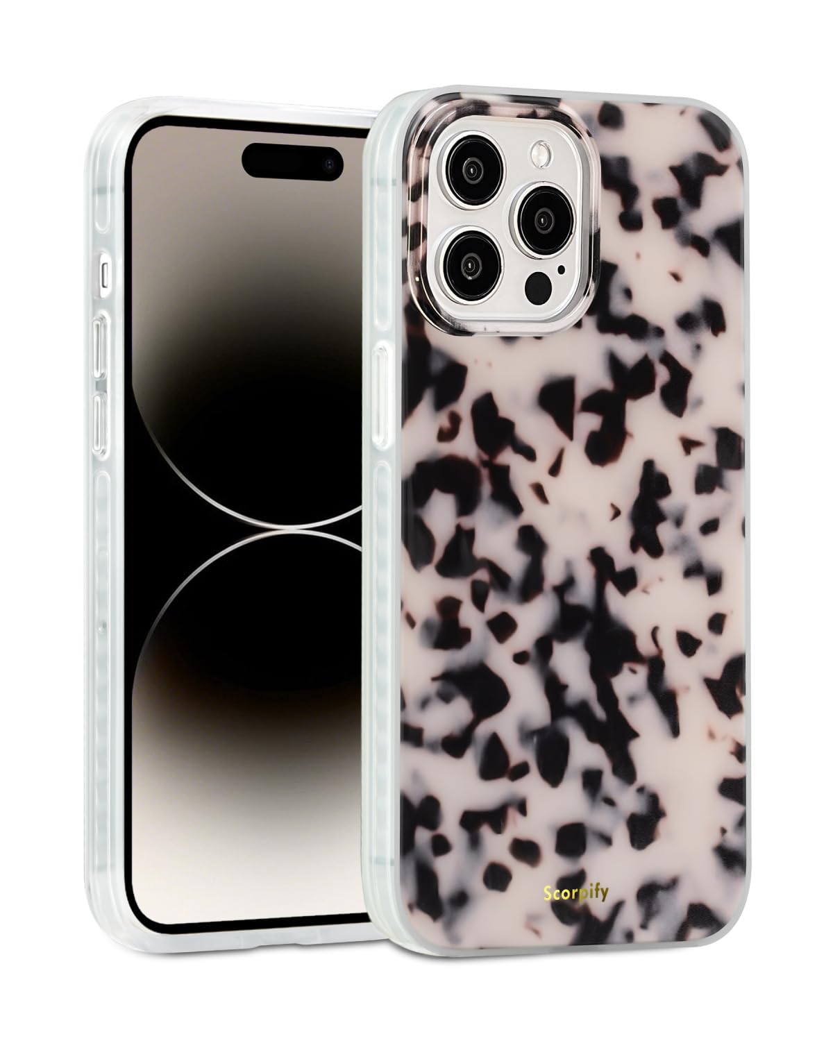 SCORPIFY for iPhone 13 Pro Case [Compatible with MagSafe] with Pink Tortoise Shell Design, Cute Brown Magnetic Phone Cover for Women Girls, Slim Shockproof Bumper with Stylish Pattern
