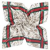 YOUR SMILE Polyester Scarf Women’s Fashion Pattern Large Square Satin Headscarf Headdress 35''x35'' (Style 501)