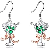 AXOMY Martini Earrings 925 Sterling Silver Margarita Earrings Margarita Cocktails Jewelry Gifts for Women