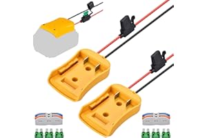 2 Packs Power Wheel Adapter Compatible with Dewalt 20V Battery Adapter Power Wheel Battery Converter Kit with Fuses & Wire Te