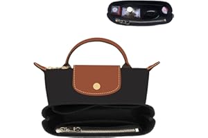 OAikor Felt Mini Purse Organizer Insert Compatible with Longchamp Le Pliage Mini Original/Green Pouch and More, Mini Bag Insert with Zipper for Women Mini Handbag(Mini, Black)