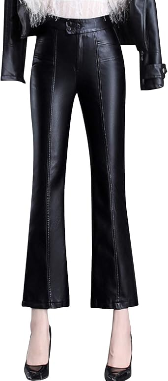 faux leather bootcut pants womens