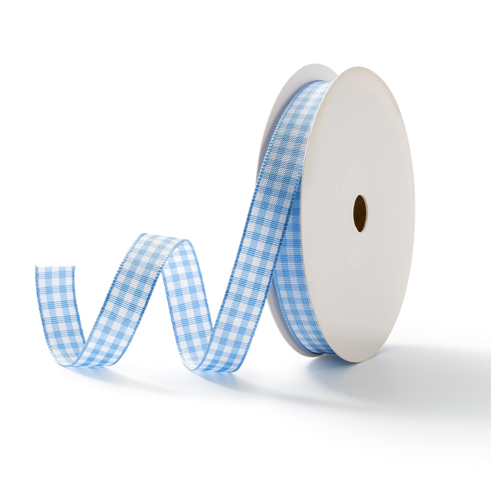 MORSUNBELA Gift Ribbon Checked Ribbon Country House Ribbon Blue White Checked Check Decorative Ribbon
