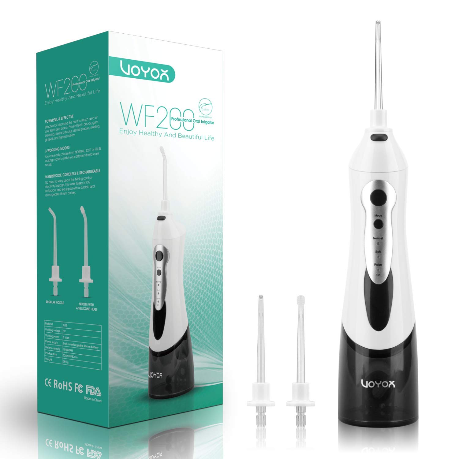 VOYOR Water Flosser Oral Irrigator Cordless Rechargeable