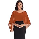 Pukguro Sheer Shawls and Wraps for Evening Dresses Chiffon Capes for Women Soft Wedding Cover Up
