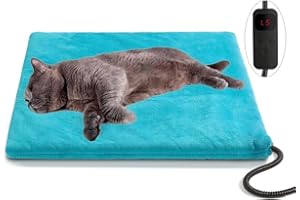 stohot Outdoor Pet Heating Pad for Dog & Cat, Extremely Waterproof Heated Cat Bed Mat with 5 Timers & 6 Temp Adjustable, Heater Warming Blanket for Dog Cat House Whelping Box