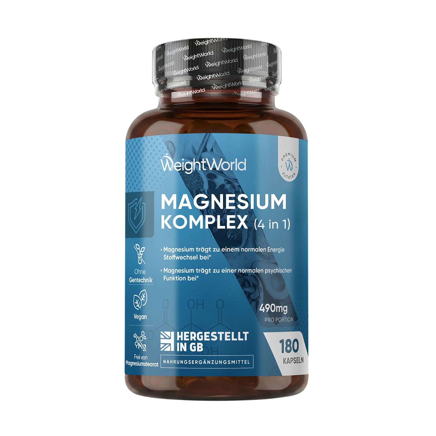 WeightWorld Magnesium Komplex 4 in 1-400mg Elementares Mg pro Portion