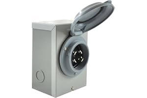 Conntek 80601-GYBX 30 Amps 125/250 Volts Power Inlet Box, For Generators Up to 7,500 Watts, Grey Cap