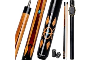 Collapsar CA Pool Stick with 1X1 Hard Case,58" Maple Professional Billiard Cue Stick,19-21 oz Pool Cue Set