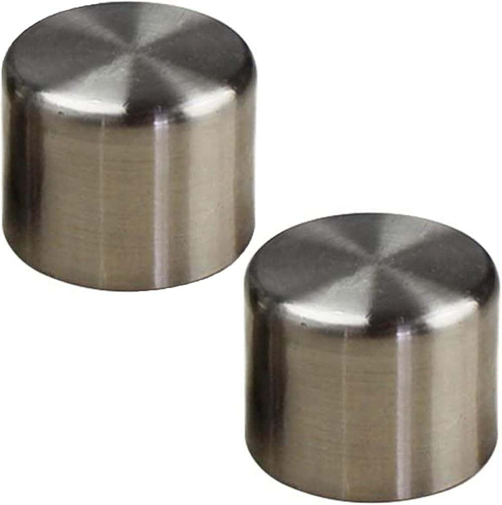Jcassan 2 Pcs Curtain Rod Covers Ends Finials Stainless Steel Color