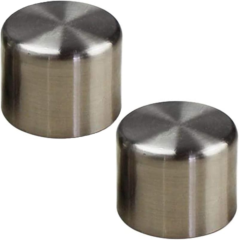 Jcassan 2 Pcs Curtain Rod Covers Ends Finials Stainless Steel Color