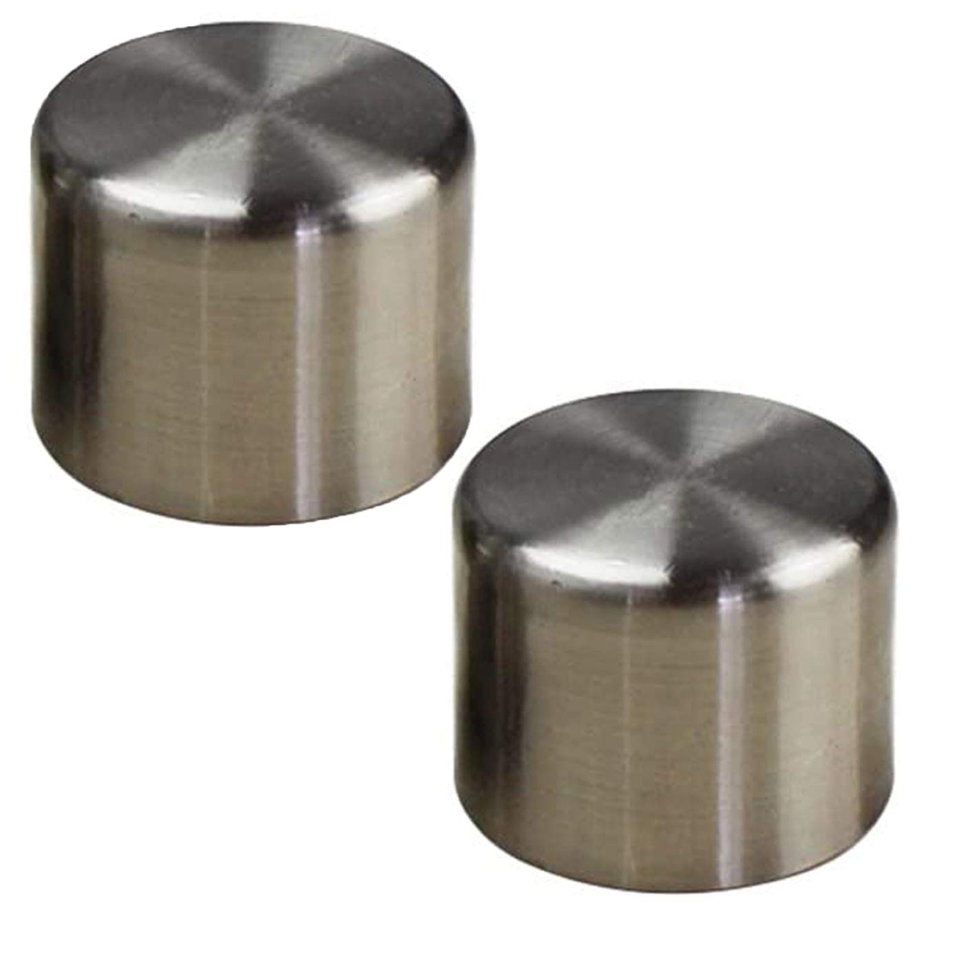 2 Pcs Curtain Rod Covers Ends Metal Curtain Finials Ends Cap Curtain Pole Finials for Curtain Decoration Stainless Steel Color