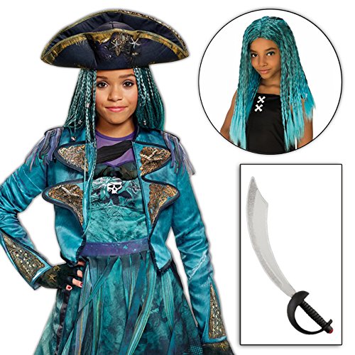 BirthdayExpress Uma Costume Descendants 2 Disney Girls Deluxe Isle with Wig and Sword Kit (4/6)