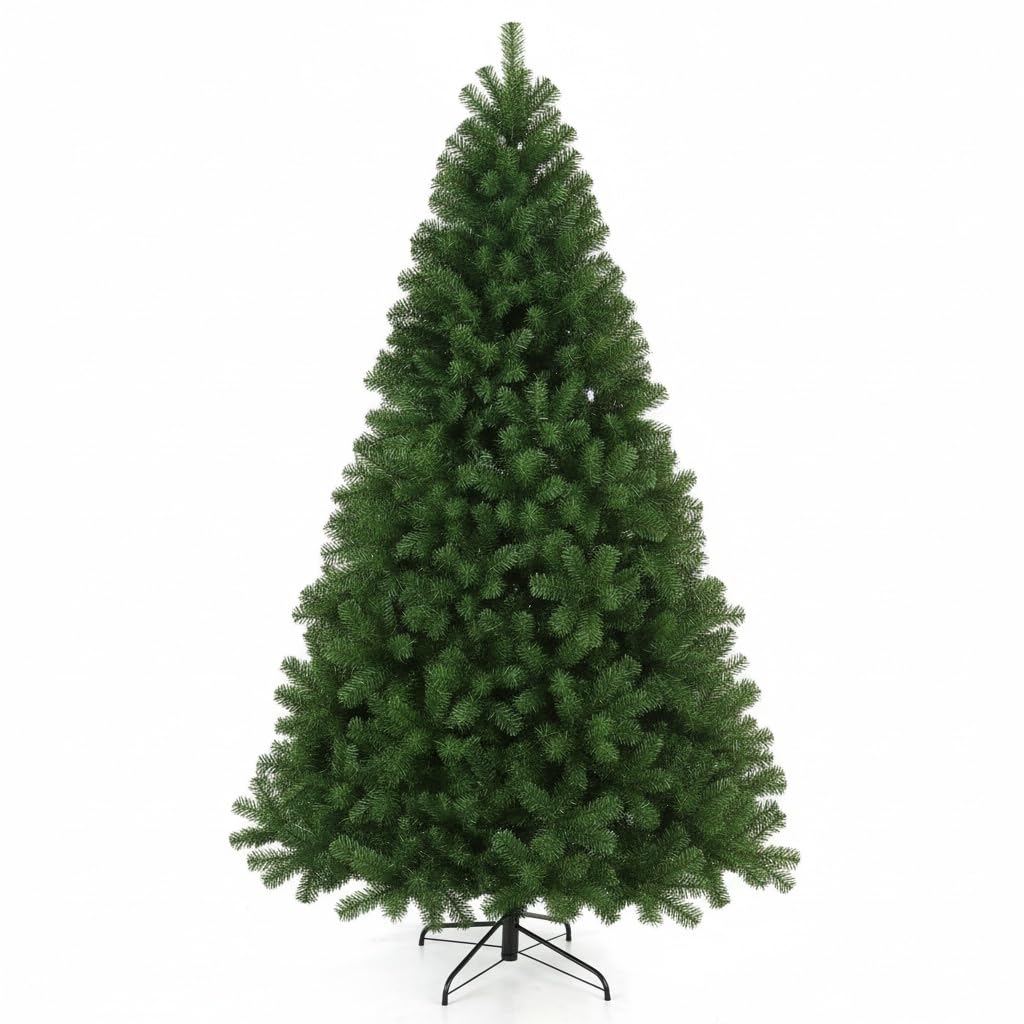 Photo 1 of ****REFERENCE PICTURE****Himimi 7 ft 6 inch Christmas Tree Tall for Holiday Home Decor,1346 Branch Tips, Easy Assembly, Fire-Resistant PVC, Includes Metal Base, Perfect Choice for Xmas Decorations
