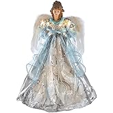 Kurt Adler UL 10-Light 16-Inch Silver and Blue Angel Treetop