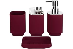 4Pack Bathroom Accessories Set, Bohemian Bathroom Sink Set, Contain Soap Dispenser, Toothbrush Holder, Soap Dish & Mouthwash 